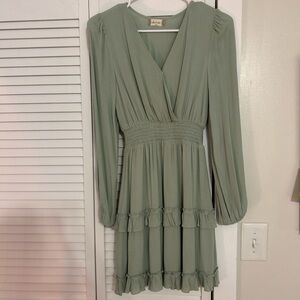 Altar'd State Sage Long Sleeve Dress
